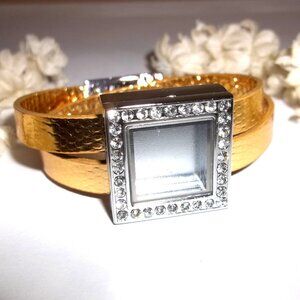 Add a Charm Bracelet Gold Faux White Diamond Wrap Little Girl Jewelry C948
